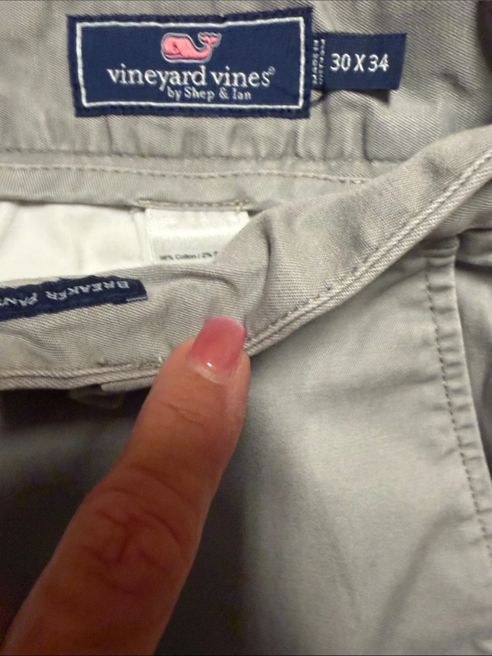 Vineyard Vines Light Gray Men's Flat Front Chinos 30x34 GUC